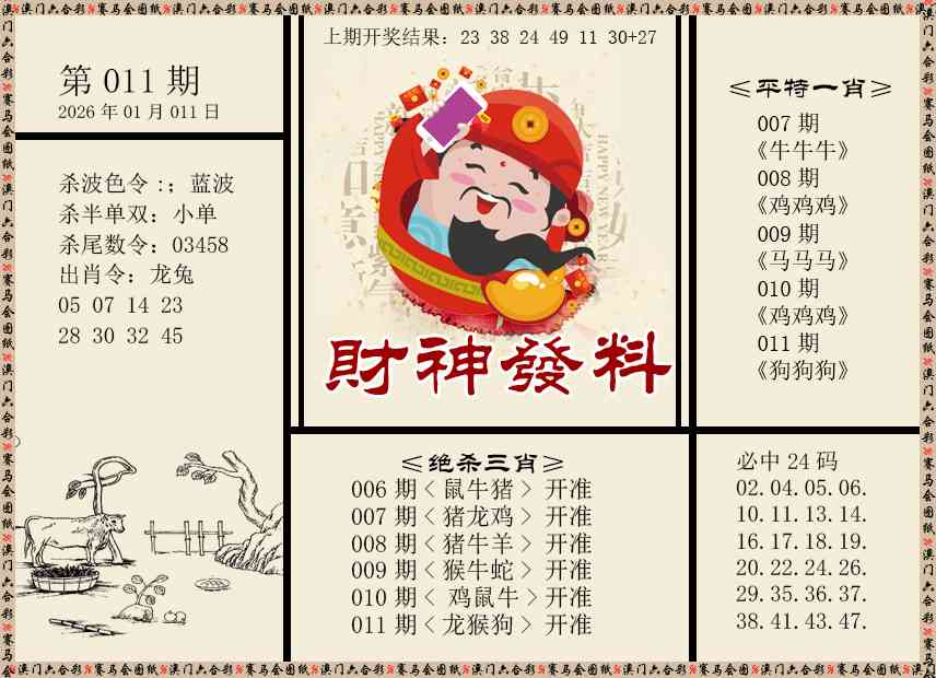 011期财神发料[图]