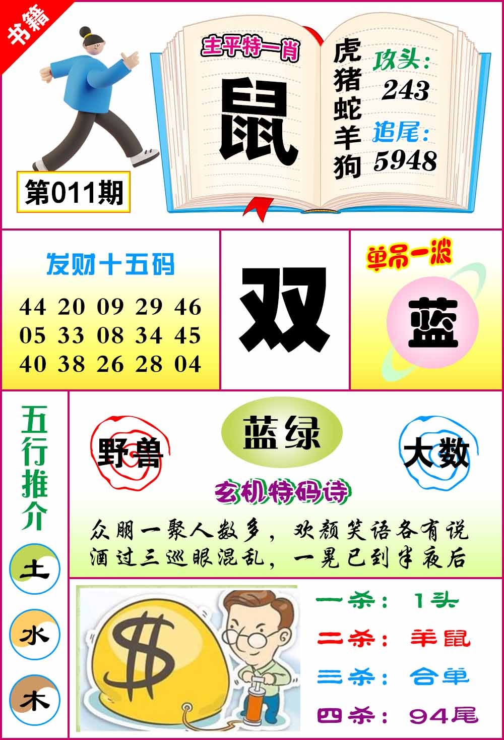 011期澳门钻石十五码[图]