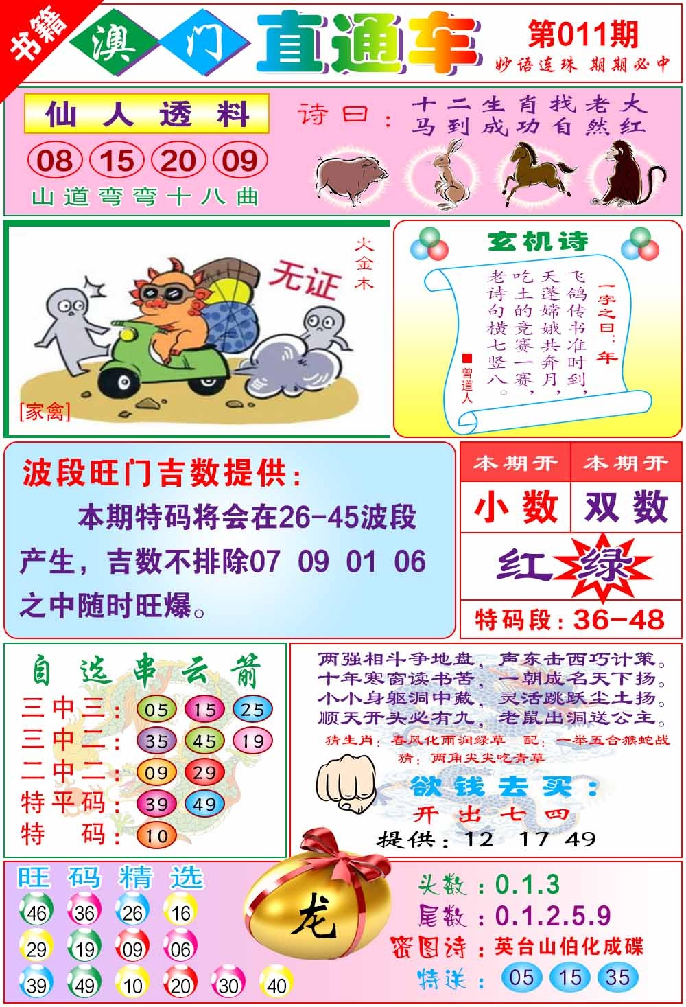 011期白姐直通车[图]