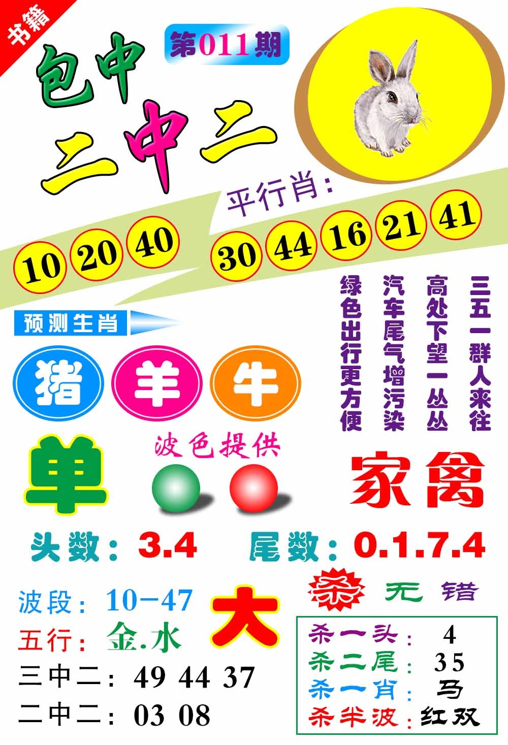 011期澳门预测生肖[图]
