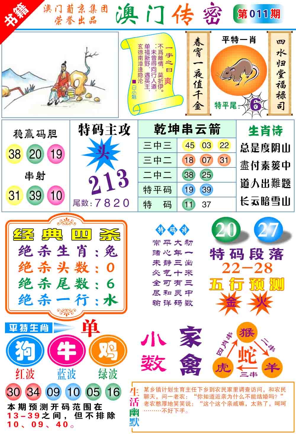 011期澳门传密心水[图]