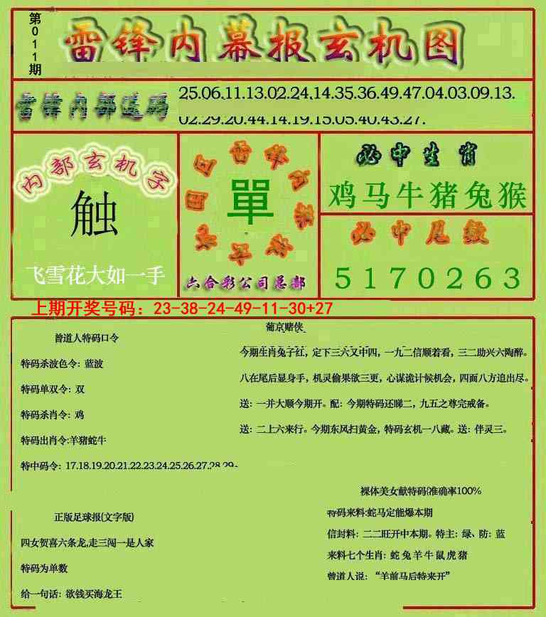011期雷锋玄机报[图]