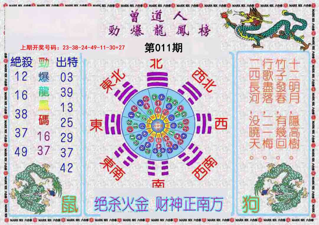 011期曾道人劲爆龙凤榜[图]