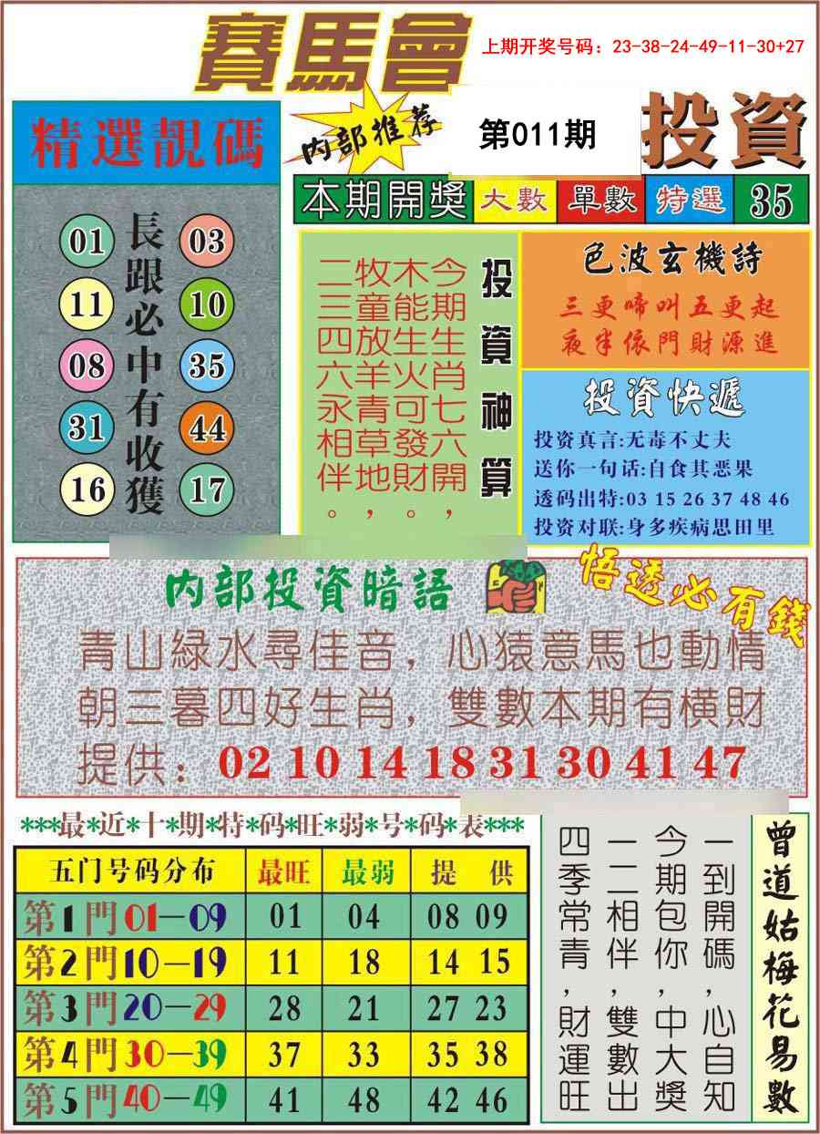 011期马会投资[图]