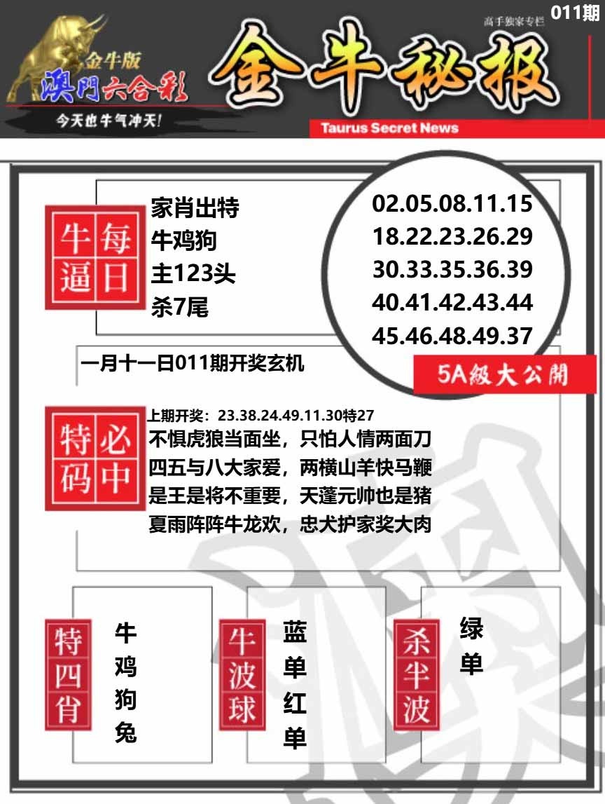 011期金牛秘报A[图]